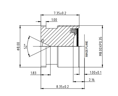 1.3/2M HD Sistema de monitorização da fadiga do condutor,EFL4.95 Lente de grande ângulo cola UV Ø6 MAX Altura da imagem