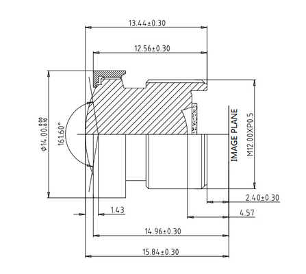 EFL2.2mm Car Digital Cabin Management System Lens, Diâmetro da face da extremidade frontal Ø14,2MP de pixel alto