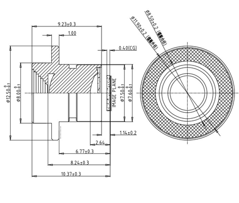OV9284 MAX Altura da imagem Ø4.6 EFL4.3mm Detecção de comportamento do carro Lente