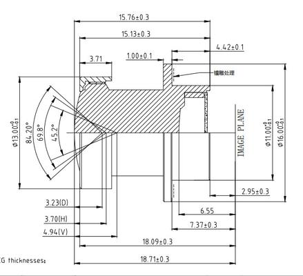 4.8 mm EFL Sistema de Monitorização de Câmara Lente com Sensor OX03F10 1920*1536 FBL/FFL 2.95